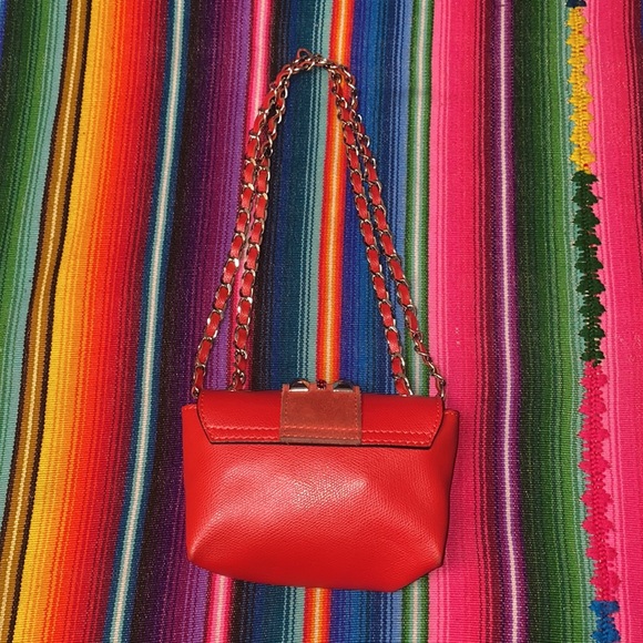 Authentic Valentino By Mario Valentino Red Paulette Leather Studded Purse - Picture 6 of 10